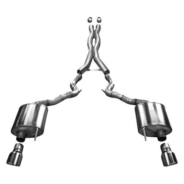 Corsa Performance Exhaust CSR14328 3 in. Cat-Back Dual Rear Exit Single 4.5 in. Xtreme Exhaust System for 2015-16 Ford Mustang