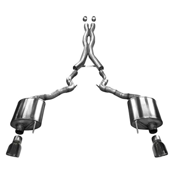 Corsa Performance Exhaust CSR14328BLK 3 in. Cat-Back Dual Rear Exit Single 4.5 in. Xtreme Exhaust System for 2015-16 Ford Mustang