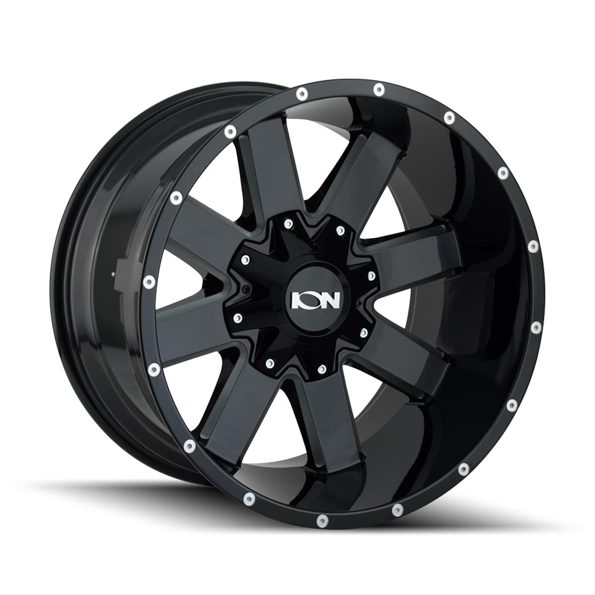 Ion ION141-2137M 20 x 10 in. 6x135-6x139.7 Bolt Pattern 4.75 Backspace -19 Offset 141 Gloss Black & Milled Spokes Wheel