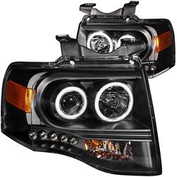 Picture of ANZO USA ANZ111113 07-14 Expedition Headlights Black Clear Projector with Amber