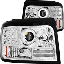 Picture of ANZO USA ANZ111183 92-96 F150 & F250 Bronco Projector Halo Chrome with Side Marker with Parking