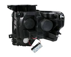 ANZ111298 09-14 Ford F-150 & Raptor Projector Headlights G2 with Halo Black Clear