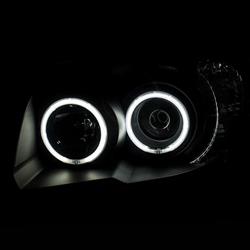 06-09 4 Runner Projector Headlights with U-Bar Black Clear