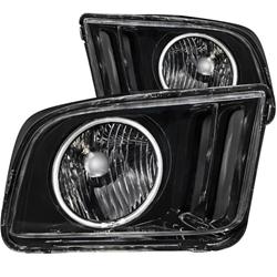 121033 2005 - 2009 Mustang Headlights Black with Halo Ccfl