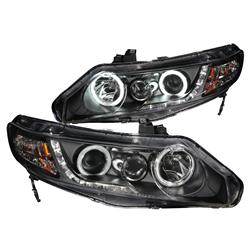 06-11 Civic Projector Halo Black Clear Headlights
