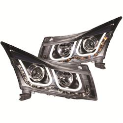 Picture of ANZO USA ANZ121462 11-15 Cruze Projector with U-Bar Black Clear Headlights