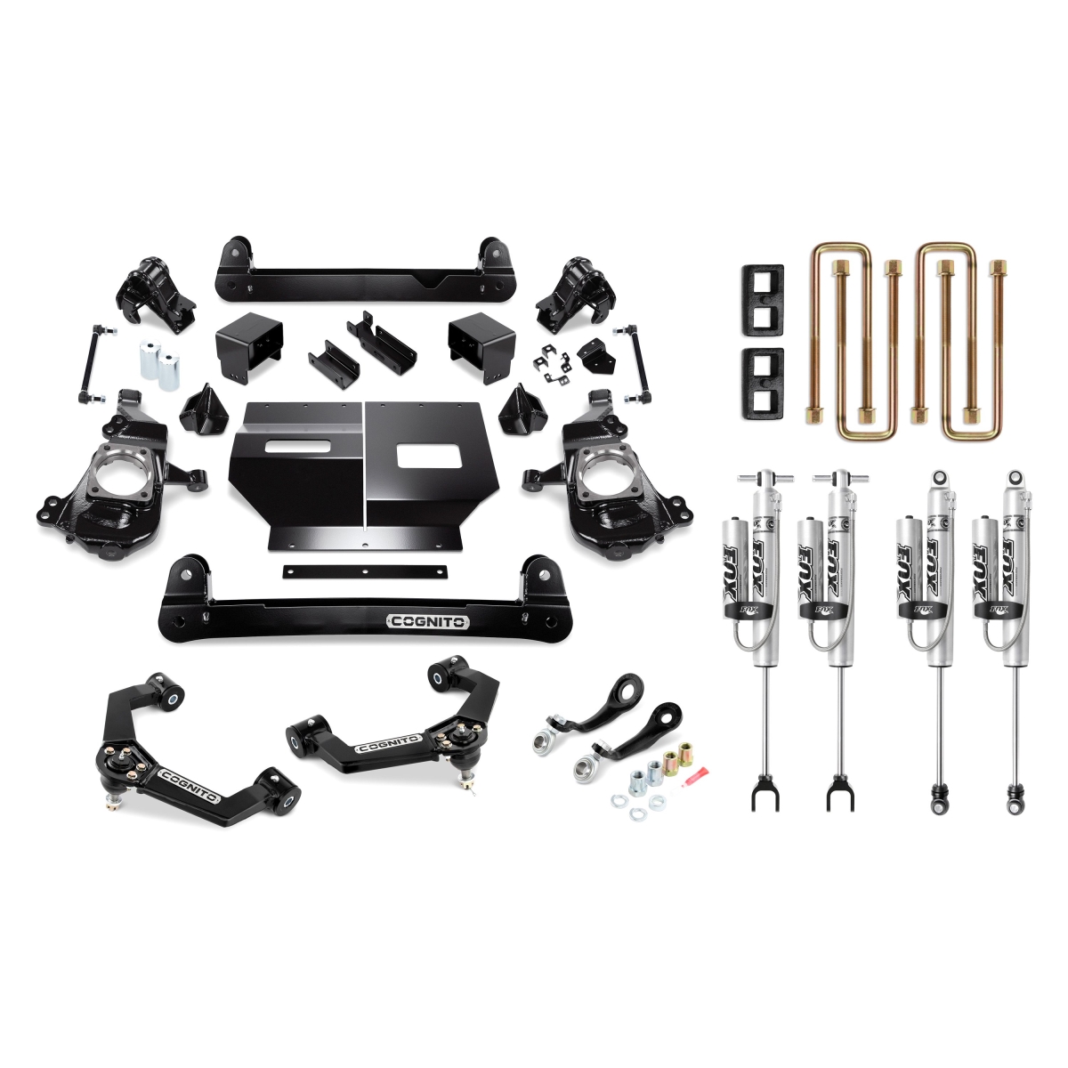 Front & Rear Fox Shocks 4 Performance Lift Small Series Ball Joint Upper Control Arms for 2020-2022 GMC Sierra 2500
