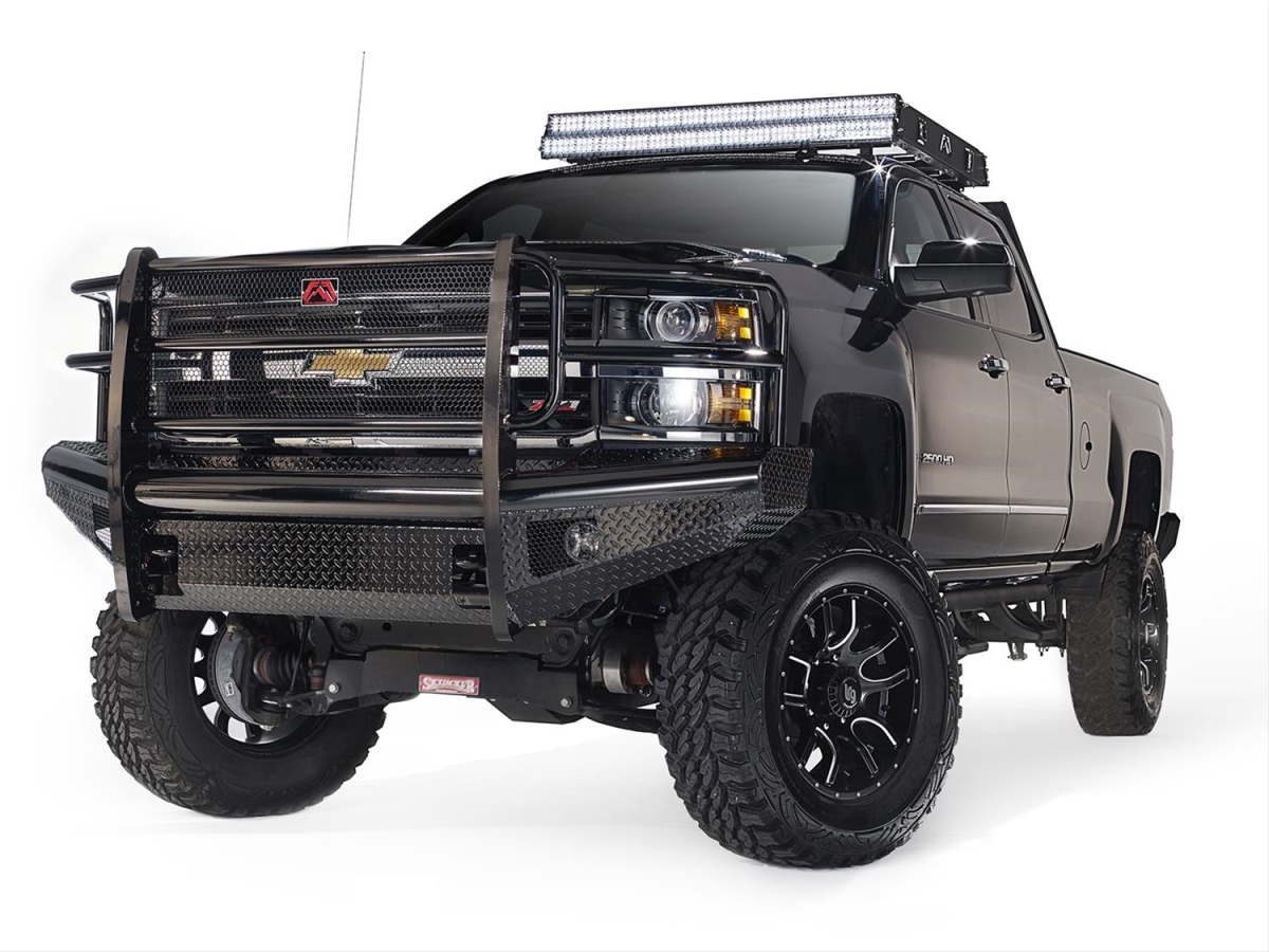 FFBCH11-S2760-1 Full Guard 2500-3500 HD Front Ranch Bumper with Tow Hooks for 11-14 Chevy