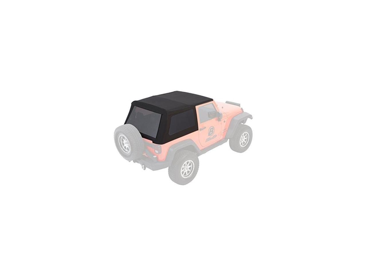 BES54922-35 2-Door Softop Convertible Top Folding Frame Trektop NX Glide for 07-17 Wrangler, Black Diamond