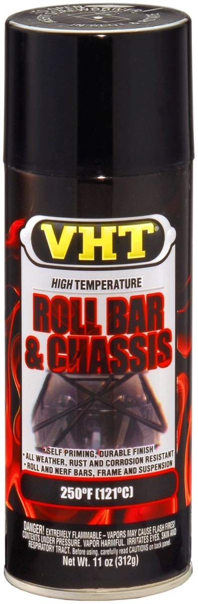 11 oz High Temperature Roll Bar & Chassis Paint Black Engine Enamel Aerosol