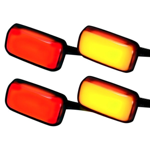 REC264138BK 2015-2016 Sierra & Silverado 3rd Gen Dually Fender Lenses with 2 Red & 2 Amber LEDs Smoke Lens with Black Trim