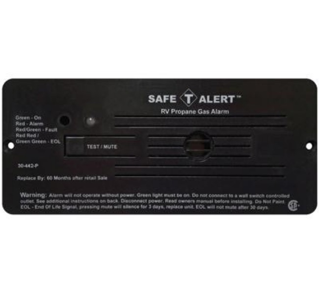 Propane Alarm - Black Flush Mount 12 Vdc Hard Wire