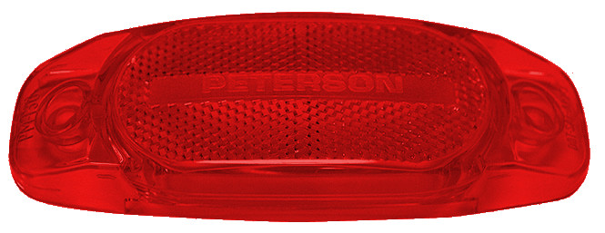 6 x 2 in. 130 Series Crystal Red Rectangular Side Marker Lighf Replacement Lens