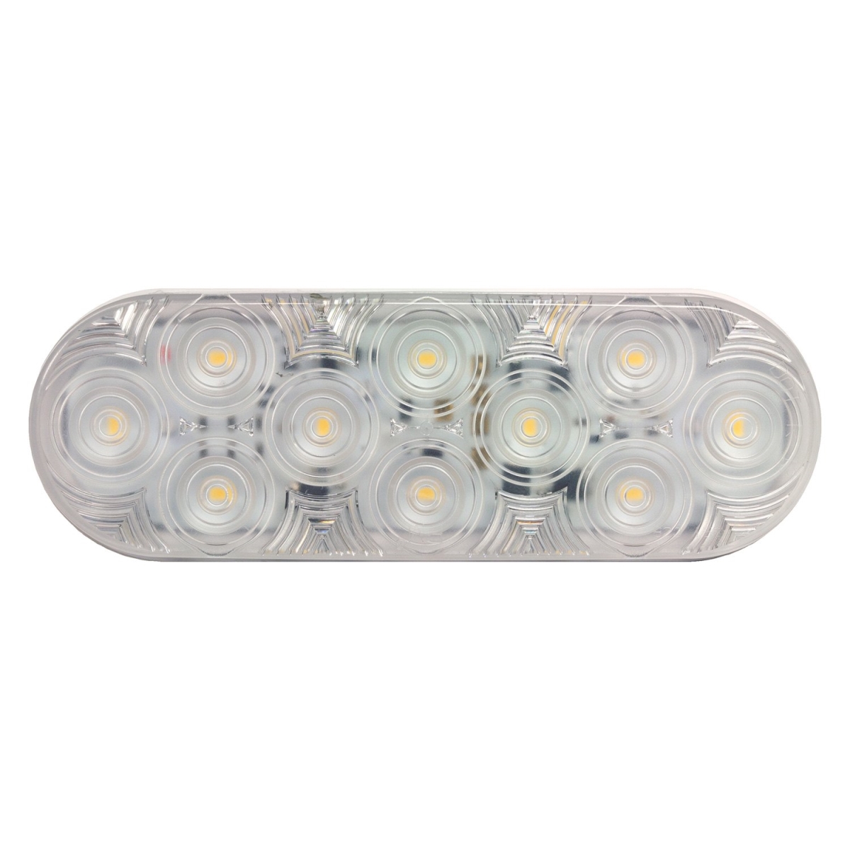 LED Oval Back-Up Light AMP Clear Grommet Mount