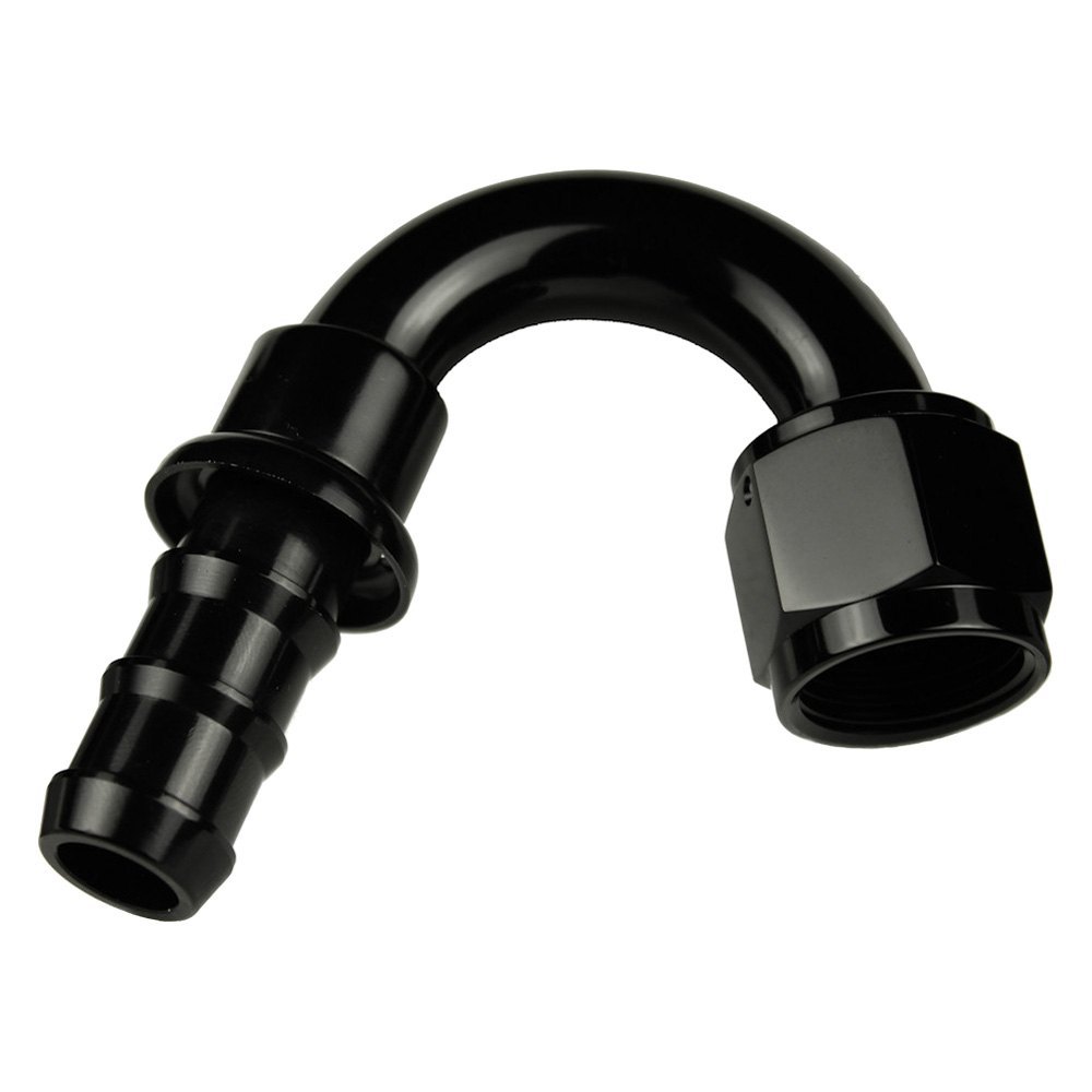 150 Deg An & Jic Hose End Push Lock, Black - Size 6