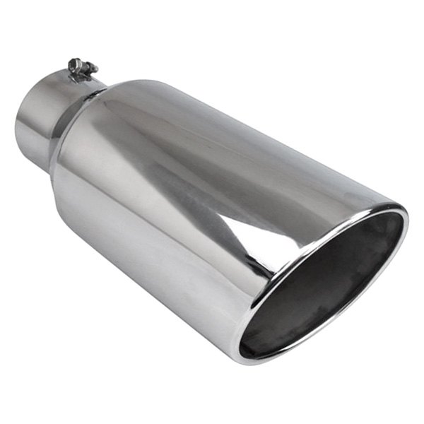 5 x 7 in. Diesel Series Round Rolled Edge Angle Cut Bolt-On Exhaust Tip