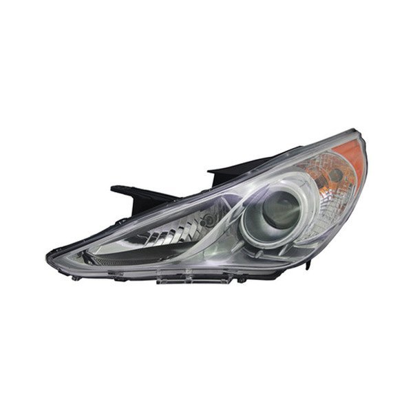 20-9256-00 Left Hand Type 2 Chrome Bezel Headlight for 2011-2014 Hyundai Sonata