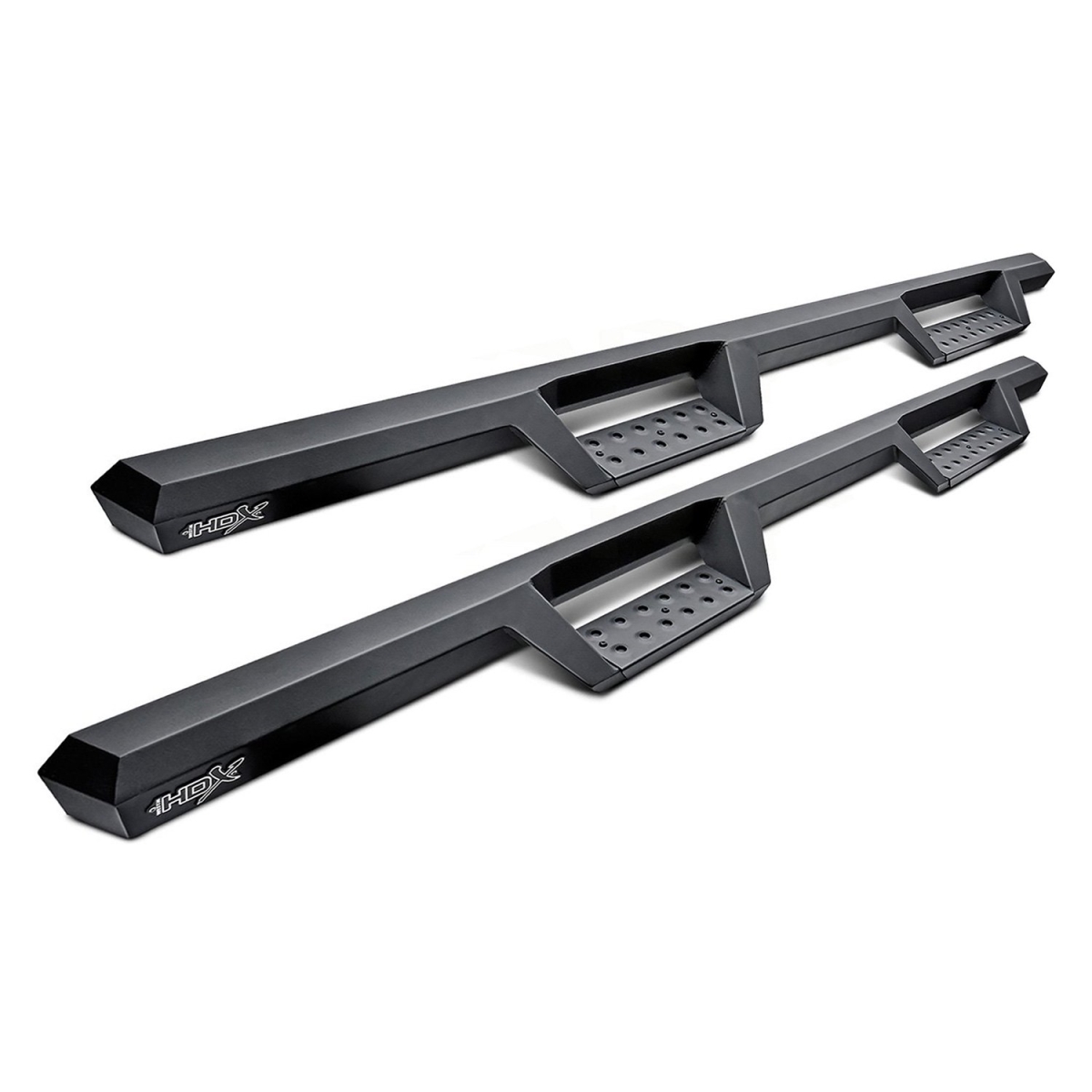 WES56-13245 HDX Cab Length Black Drop Steps with Black Steps Plates for 2007-2018 Toyota Tundra