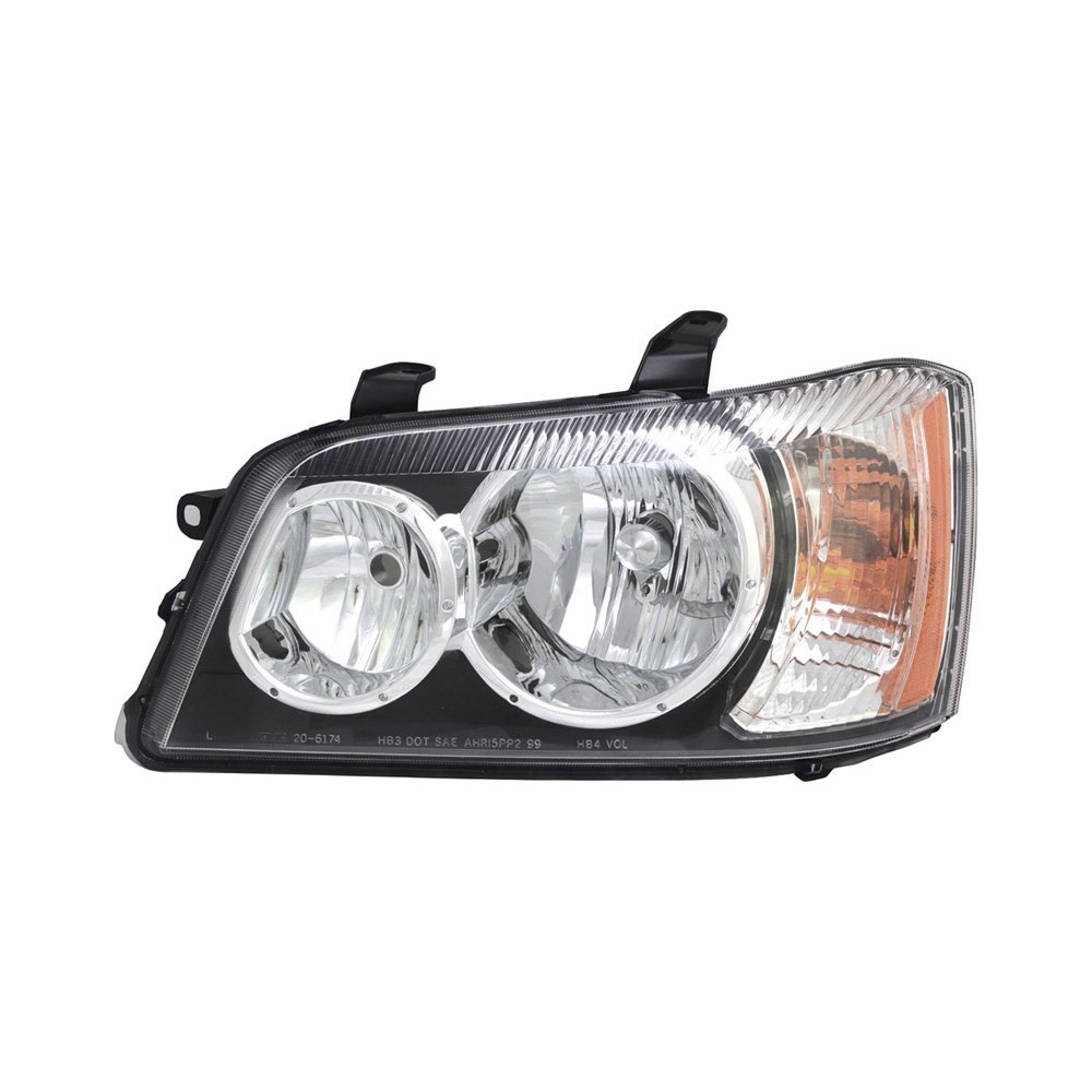 20-6174-00 Left Hand Highlander Head Lamp for 2001-2003 Toyota, Black
