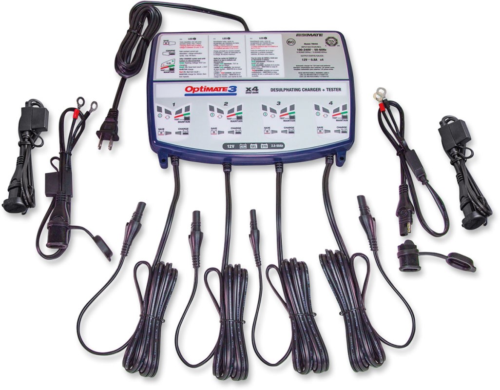 12V 0.8A Optimate 3 x 4 Bank 4-Bank x 7-Step Battery Saving Charger-Tester-Maintainer -  SlugFest Supplies, SL3635244