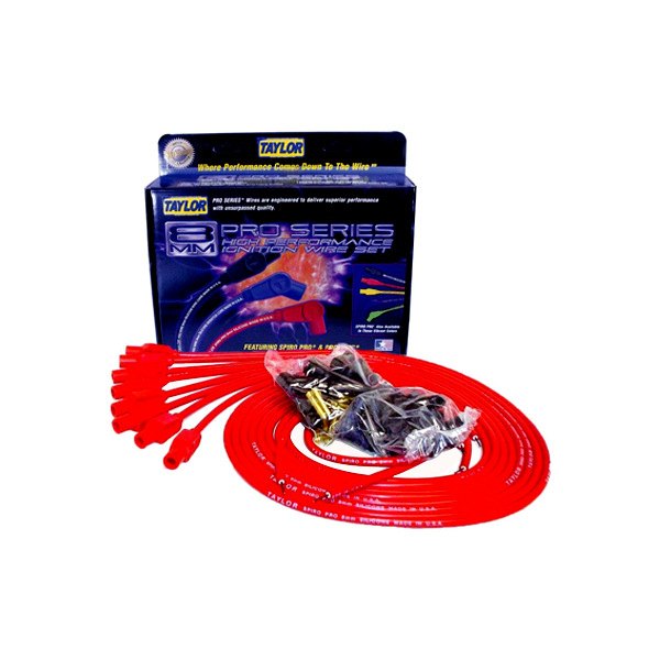 8 mm Spiro-Pro Universal 8 Cylinder 180 deg Boot - Red