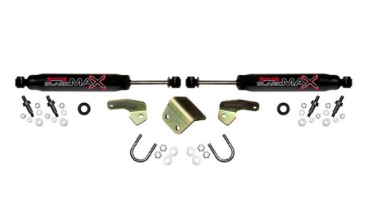 SKY8211 Black Max Front Single Steering Stabilizer for 2011-2013 Chevy Silverado 2500 HD 4WD