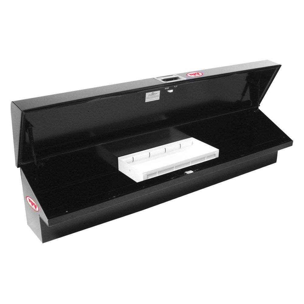 61 in. Slant Top Steel Single Lid Side Tool Box, Black