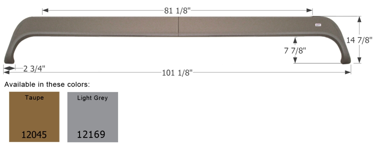 ICR12168 FS2090 Monaco Triple Fender Skirt, Light Grey
