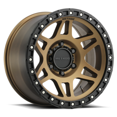 17 x 8.5 in. Offset 6 x 5.5 in. MR312 Method Wheel - Bronze & Black Street Loc