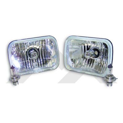 CASRT28005 7 x 6 in. Factory Style Rectangular Chrome Composite Headlights for 1986-1989 Acura Integra