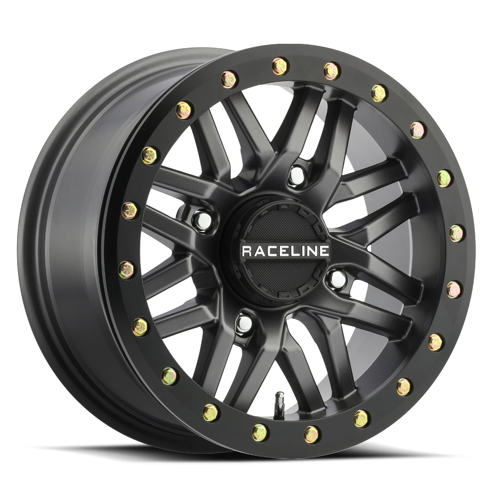 RCLA91G-57056-52 15 x 7 in. Ryno Gun Metal Wheel with Black Ring for 2014-2016 ACE Polaris