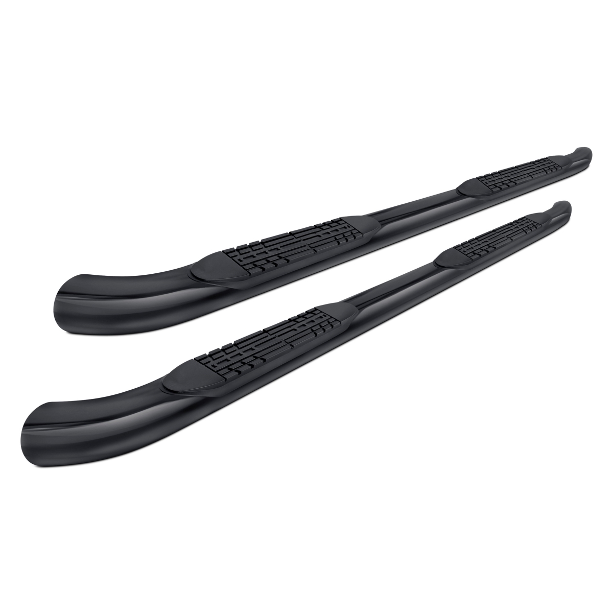Picture of ProMaxx Automotive PMX41386B 4 in. Black Curved Oval Step Bars for 2019 Ram 1500 Crew Cab