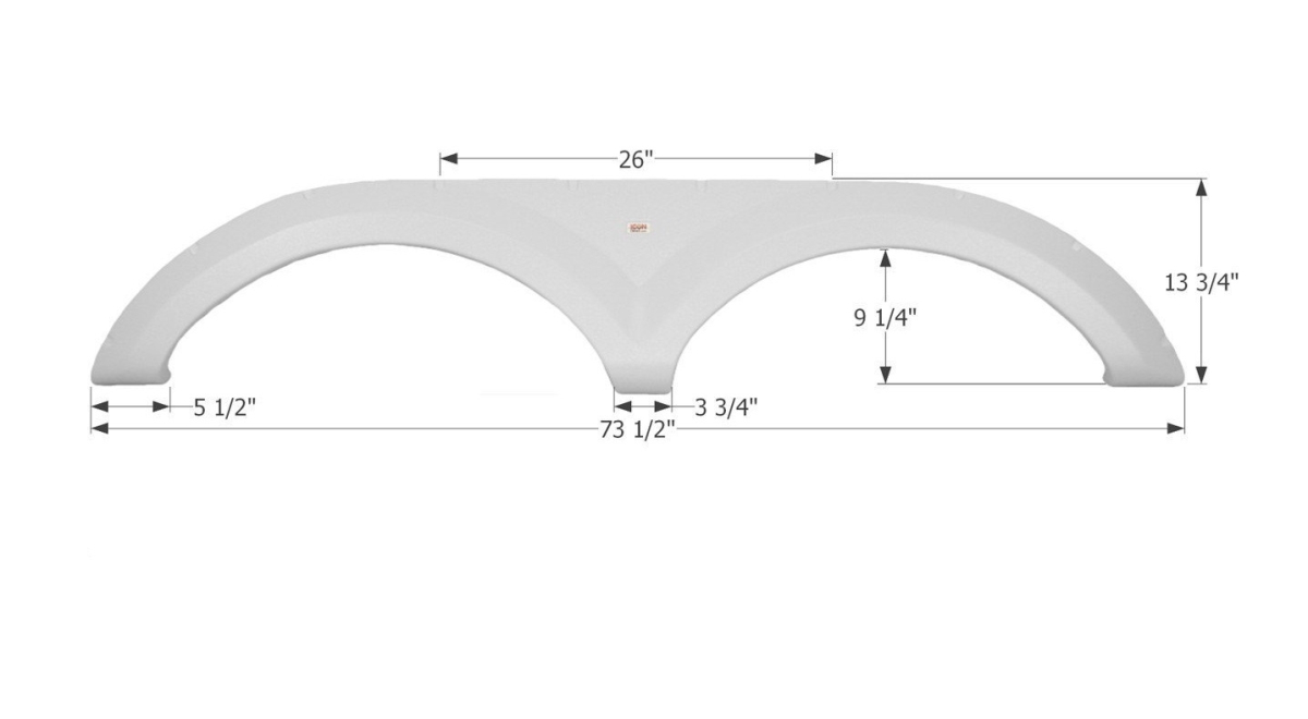Camping World Icon Technologies Fender Skirt, Tandem, Keystone, FS2035, Polar White | ABS Plastic