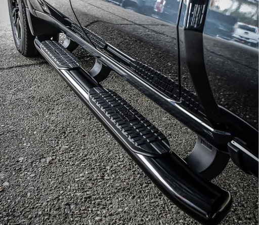 5 in. Pro Traxx Cab Length Black Oval Tube Step Bars for 2019-2019 Silverado & Sierra 1500