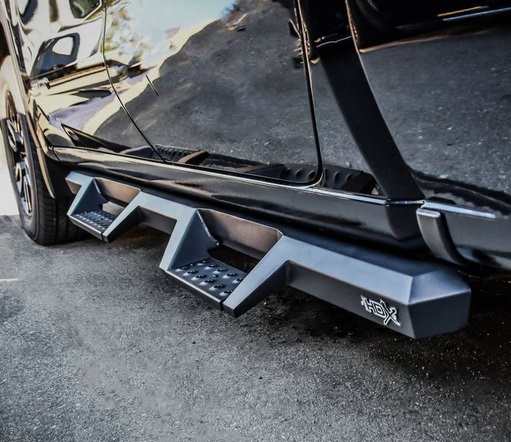 HDX Cab Length Black Drop Steps with Black Steps Plates for 2019-2019 Silverado & Sierra 1500