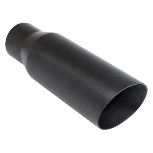 DTEDT-30038DWBK 12 in. Black Powder Coated Series Round Angle Cut Weld-On Double-Wall Exhaust Tip