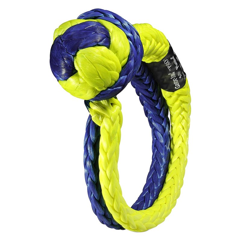 BUB176748PRO 0.62 Gator-Jaw Pro Series Synthetic Soft Shackle with Blue & Yellow Eyes