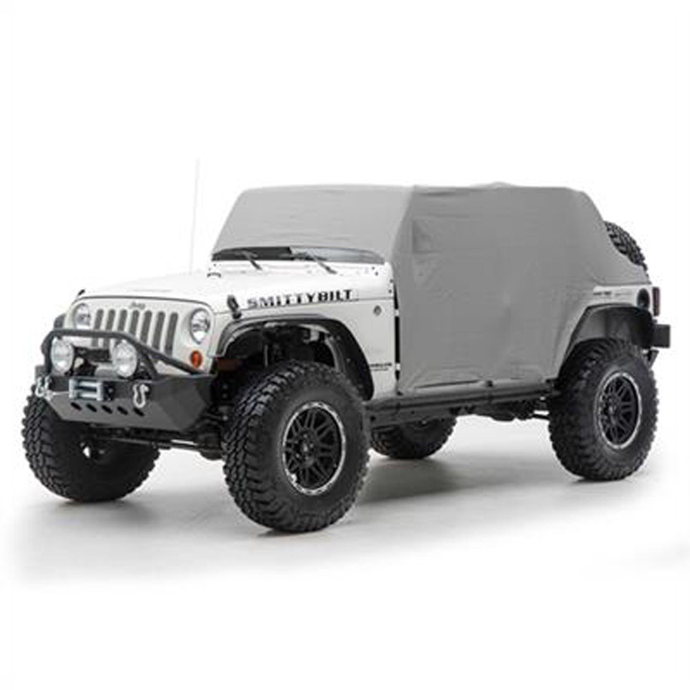 Smittybilt SMB1069 Water-Resistant Cab Cover with Door Flaps for 2007-2018 Jeep Wrangler JK - 4 Door, Gray