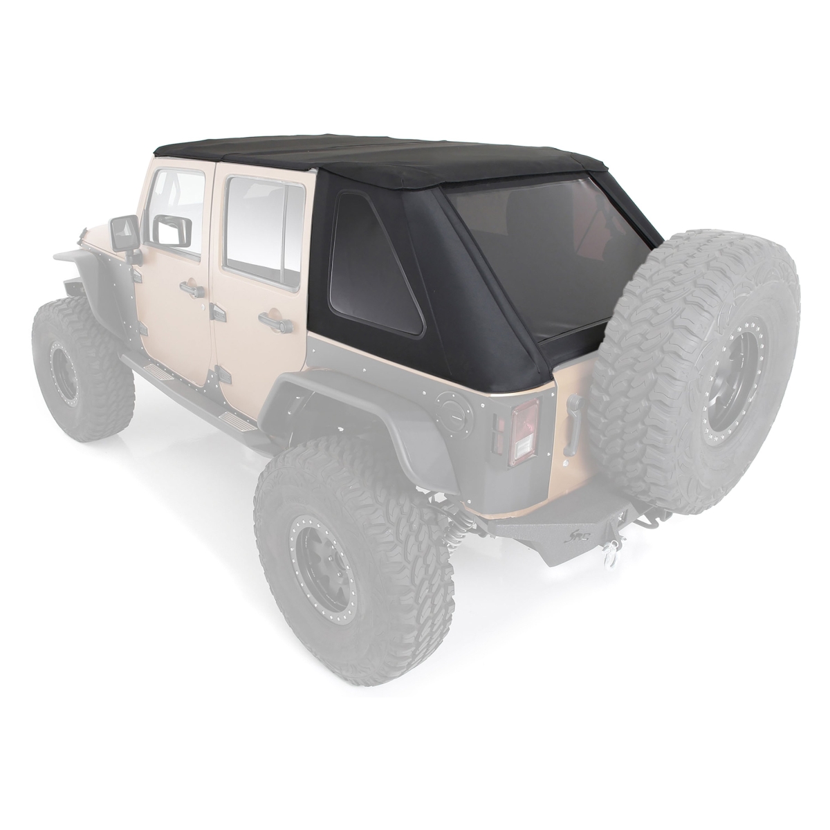 Smittybilt SMB9087135K Bowless Combo Top Kit with Tinted Windows for 2007-2018 Jeep Wrangler JK 4 Door