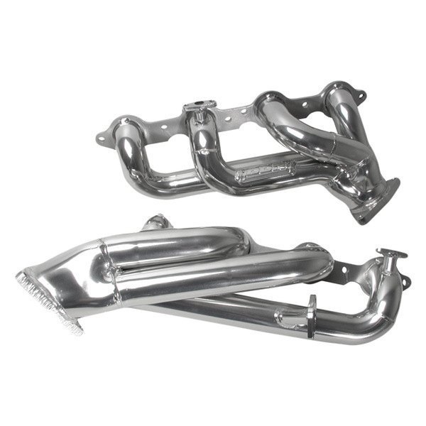Short Tube Exhaust Headers - Silver Ceramic Coated - Pair - High Flow Design