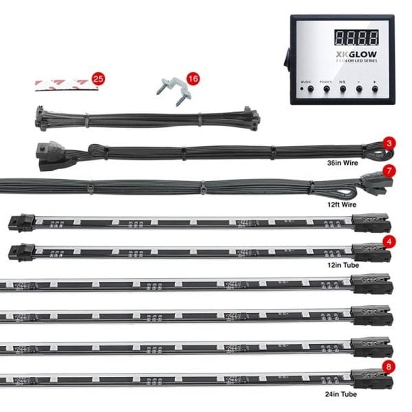 XKGXK041007 UFO Style Remote Control LED Underbody Kit, Multi Color - 8 x 24 in. Plus 4 x 12 in.