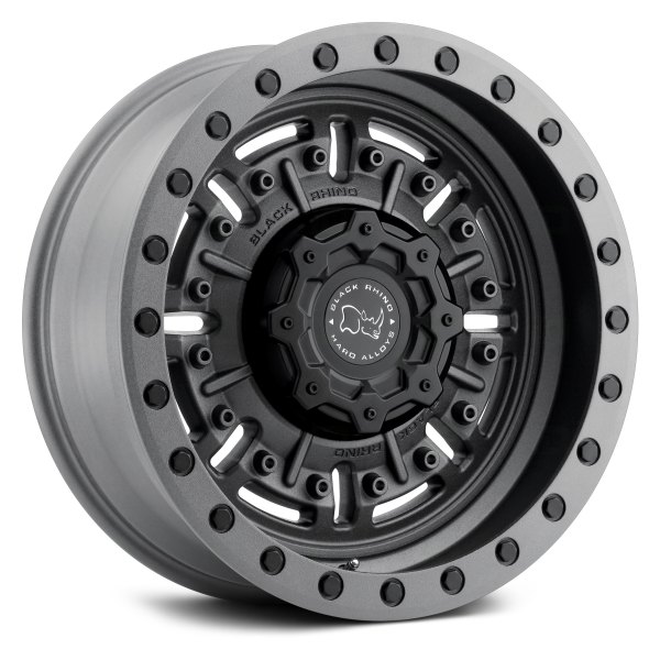 Abrams Textured Bolt Pattern, Matte Gunmetal - 17 x 9.5 x 5 x 127 in. & 71.6 mm