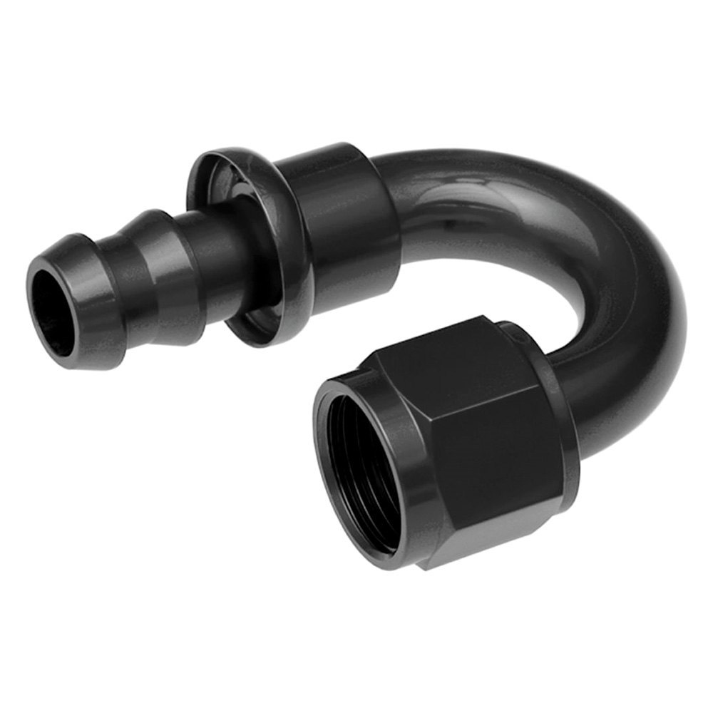 2000 Series 180 deg Push Lock Hose End - Black