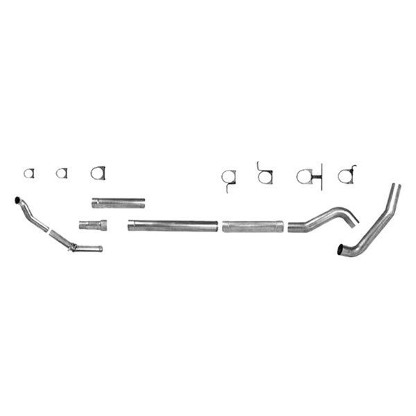 DEPK5314A-RP Performance Diesel Aluminized Steel Muffler Delete Turbo-Back Exhaust System with Single Side Exit - 5 in.