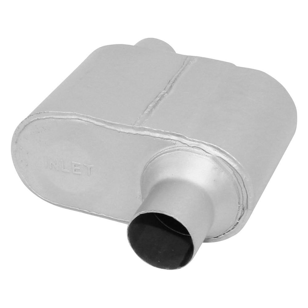 APEVR7429 Xlerator Performance Aluminized Steel Aluminized Exhaust Muffler with Inlet & Outlet Neck, Oval - 2.25 x 2.25 x 6.5 in.