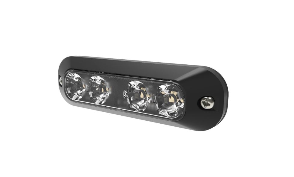 ECCED3704AC Directional 4 LED Surface Mount Split Color 12-24Vdc Amber & White Strobe Light
