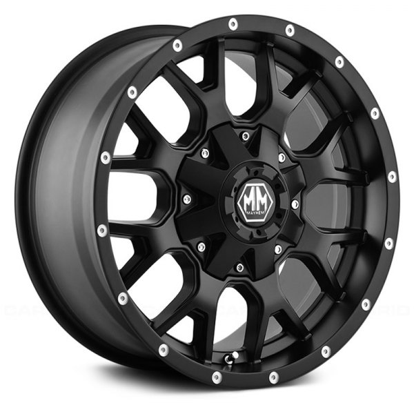 MAY8015-7952MB 17 x 9 in. Warrior 5-127-139.7 Bolt Pattern 4.53 Bs -12 Offset Matte Black