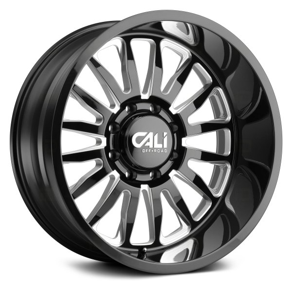 CFR9110-2181BM 20 x 10 in. Summit Gloss Black & Milled Spokes 8-165.1 Bolt Pattern -25 mm Offset 125.2 mm Hub