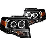 111113 2007 - 2014 Expedition Headlights Black Clear Projector with Amber