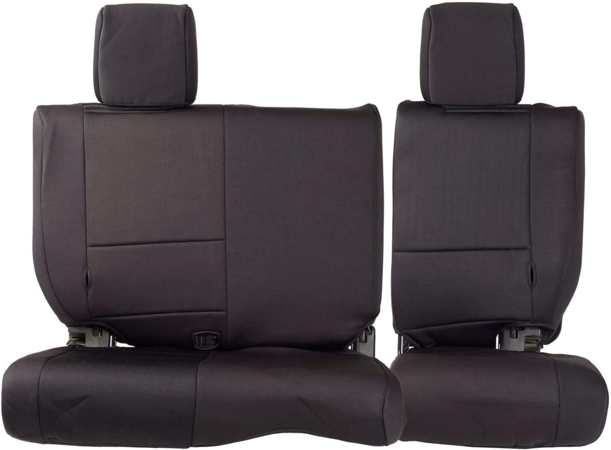 Smittybilt SMB471701 4 Door Front & Rear Neoprene Seat Cover Set for 2008-2012 Jeep Wrangler JK, Black